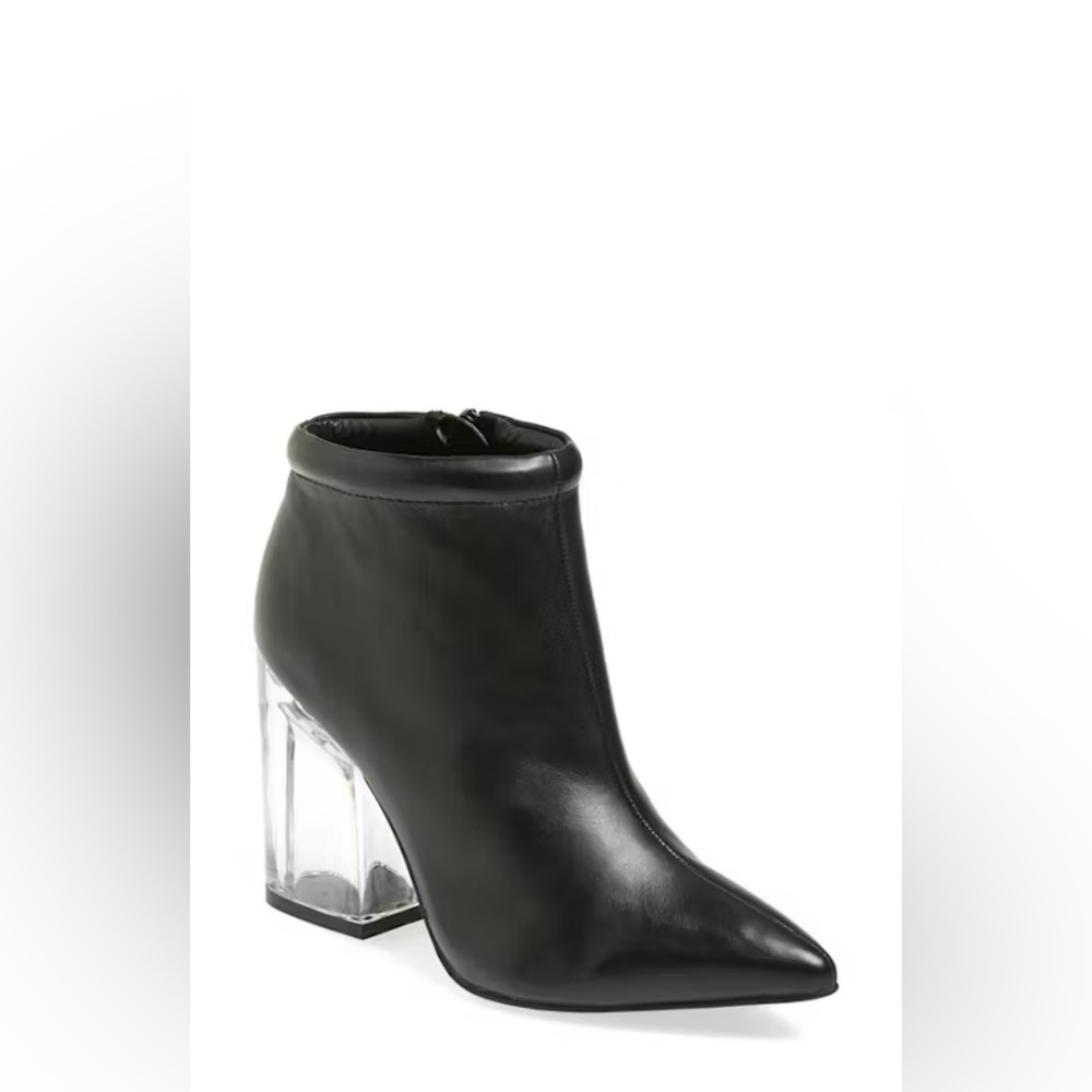 Jeffrey Campbell Black Ankle Boots with Clear Heel